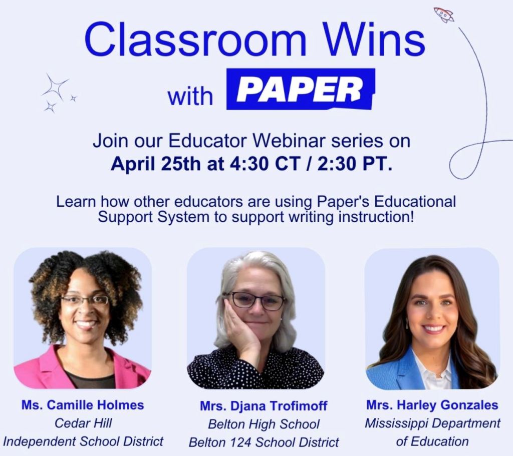 MDE, PAPER to host Classroom Wins educator webinar series April 25